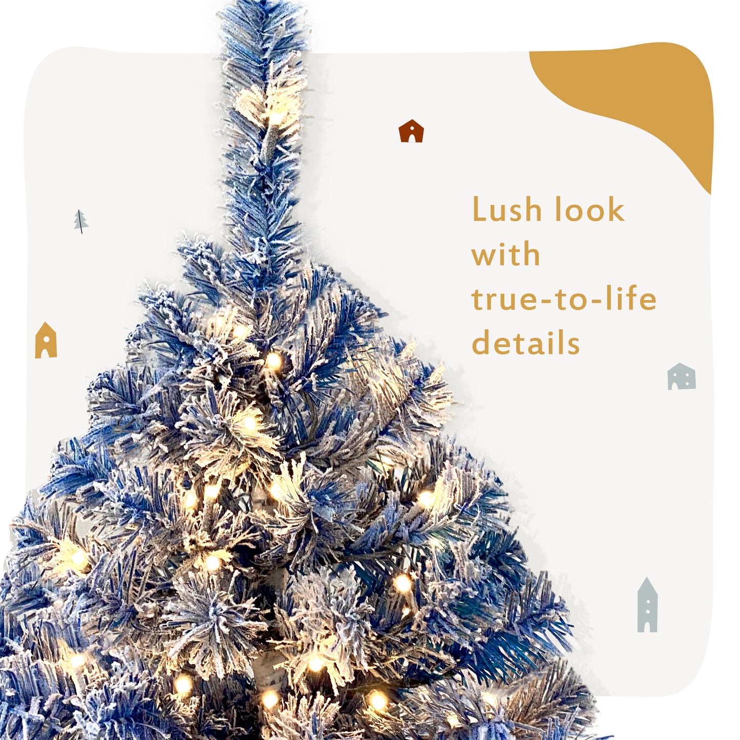 6FT pre ignited hinge chain artificial fir Christmas tree with snowflake - LaTezza Online Shop
