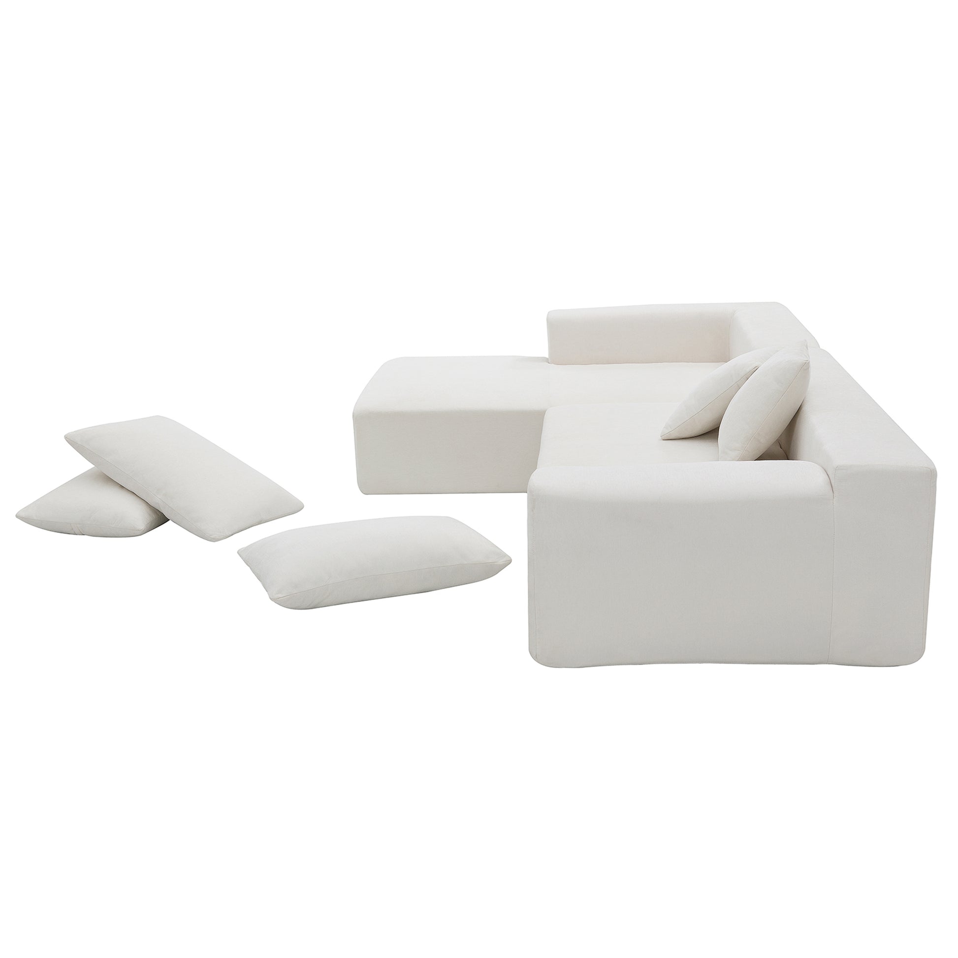109*68" Modular Sectional Living Room Sofa Set Modern Minimalist Style Couch White - LaTezza Online Shop