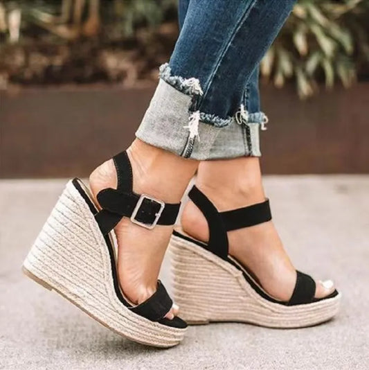 Wedge Sandals Open Toe High Heels - LaTezza Online Shop