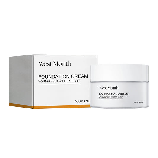 West&Month Foundation Cream, Natural Adherence To Non-Greasy Brightening Skin Color Concealer Moisturizing Makeup Cream - LaTezza Online Shop