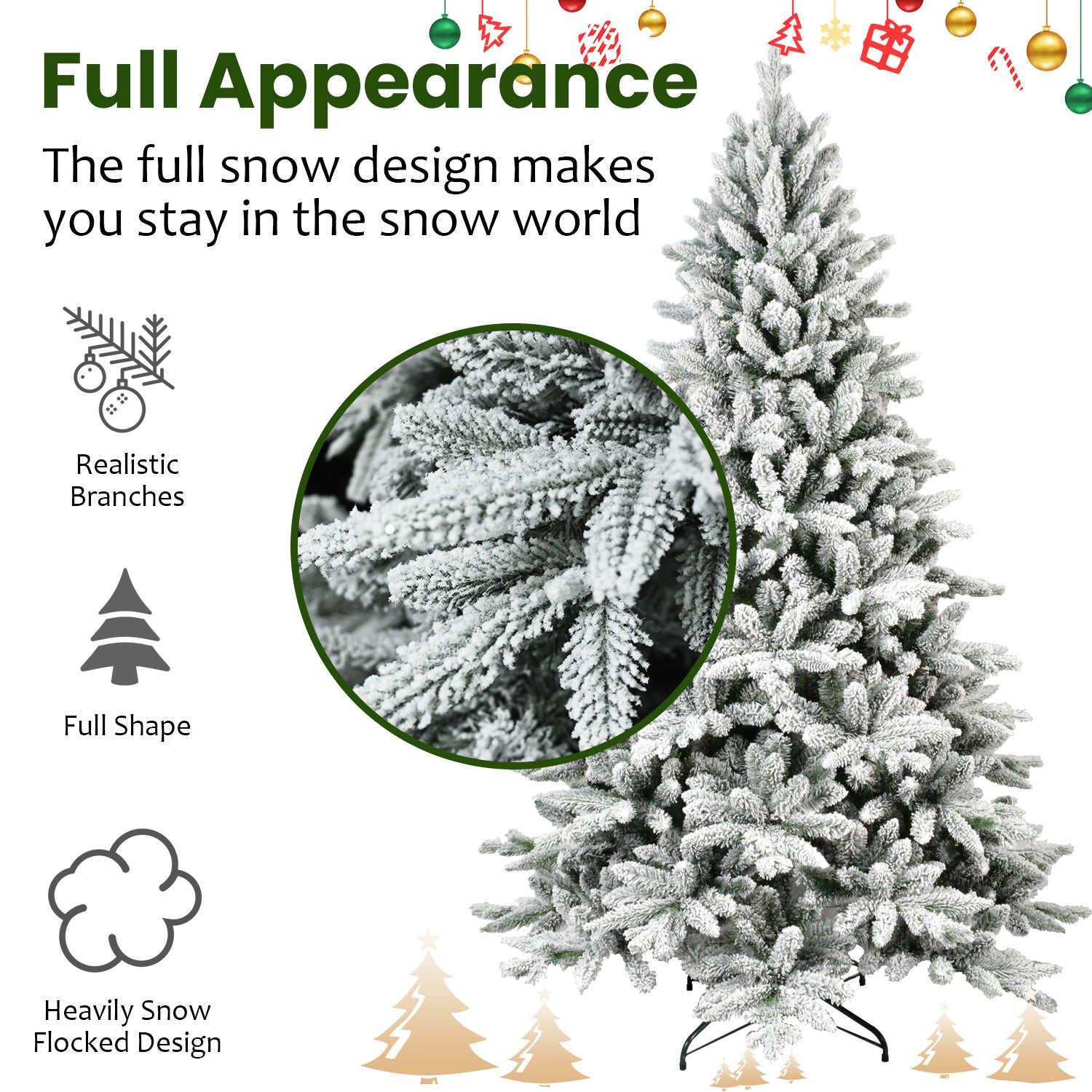 7FT PE&PVC Flocked Christmas tree - LaTezza Online Shop