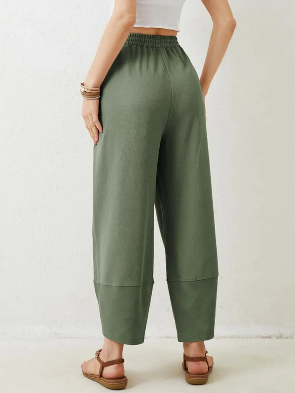 Elastic Waist Wide Leg Pants - LaTezza Online Shop