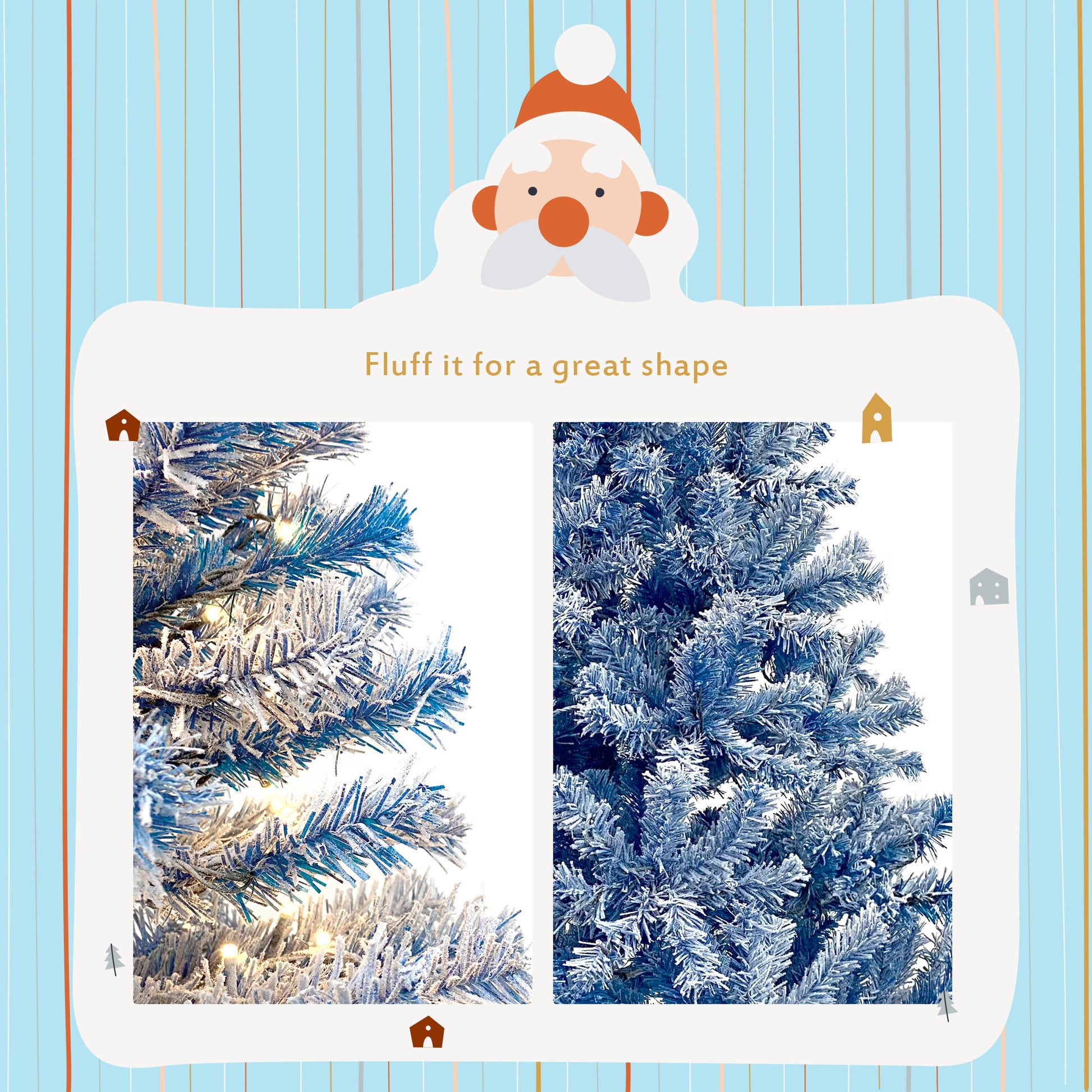 6FT pre ignited hinge chain artificial fir Christmas tree with snowflake - LaTezza Online Shop