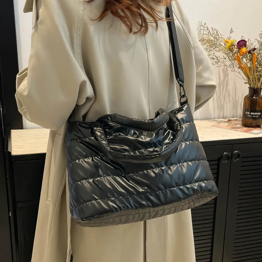 Handbag Crossbody Bag PU Leather Detachable Strap Puffy Bag - LaTezza Online Shop