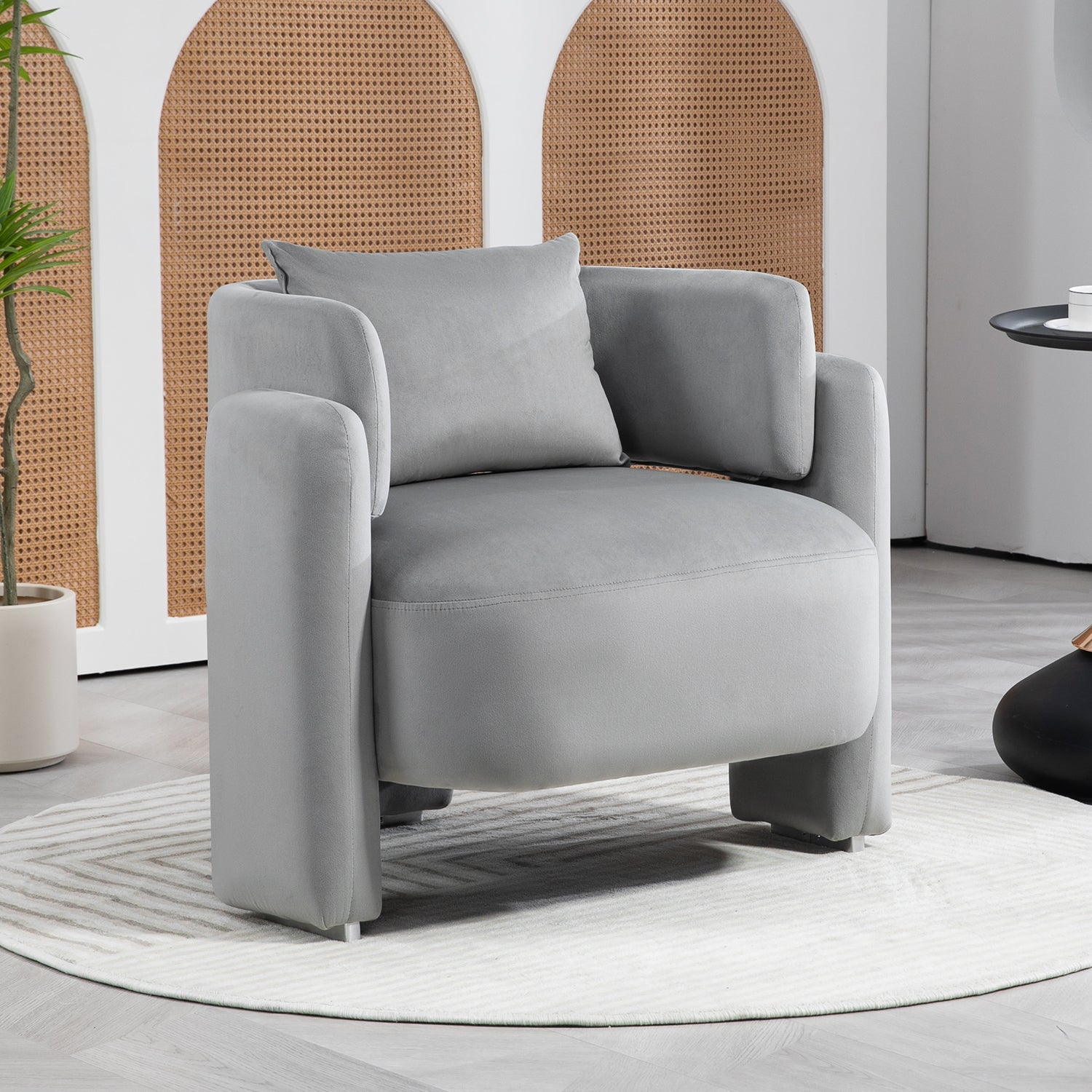 Modern design velvet lounge chair,single sofa with pillows for living room,bedroom(GREY) - LaTezza Online Shop