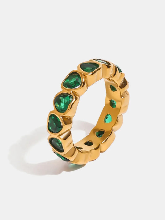 18K Gold-Plated Inlaid Zircon Ring - LaTezza Online Shop