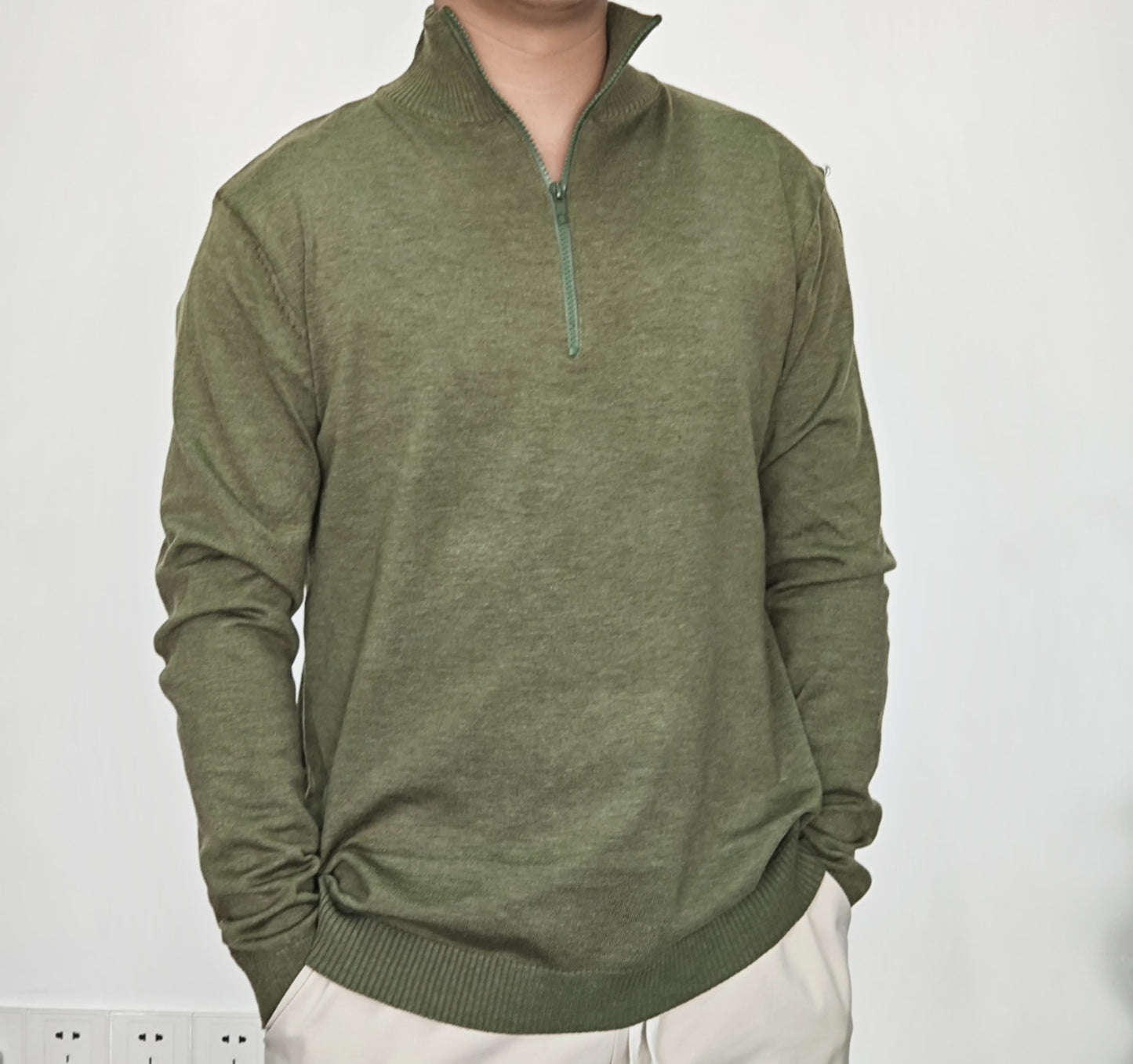 Men's Zipper Stand up Collar Sweater Wool Men's Warm Sweater - LaTezza Online Shop