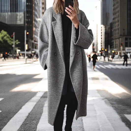 Women's multi colored and multi size woolen long windbreaker jacket - LaTezza Online Shop