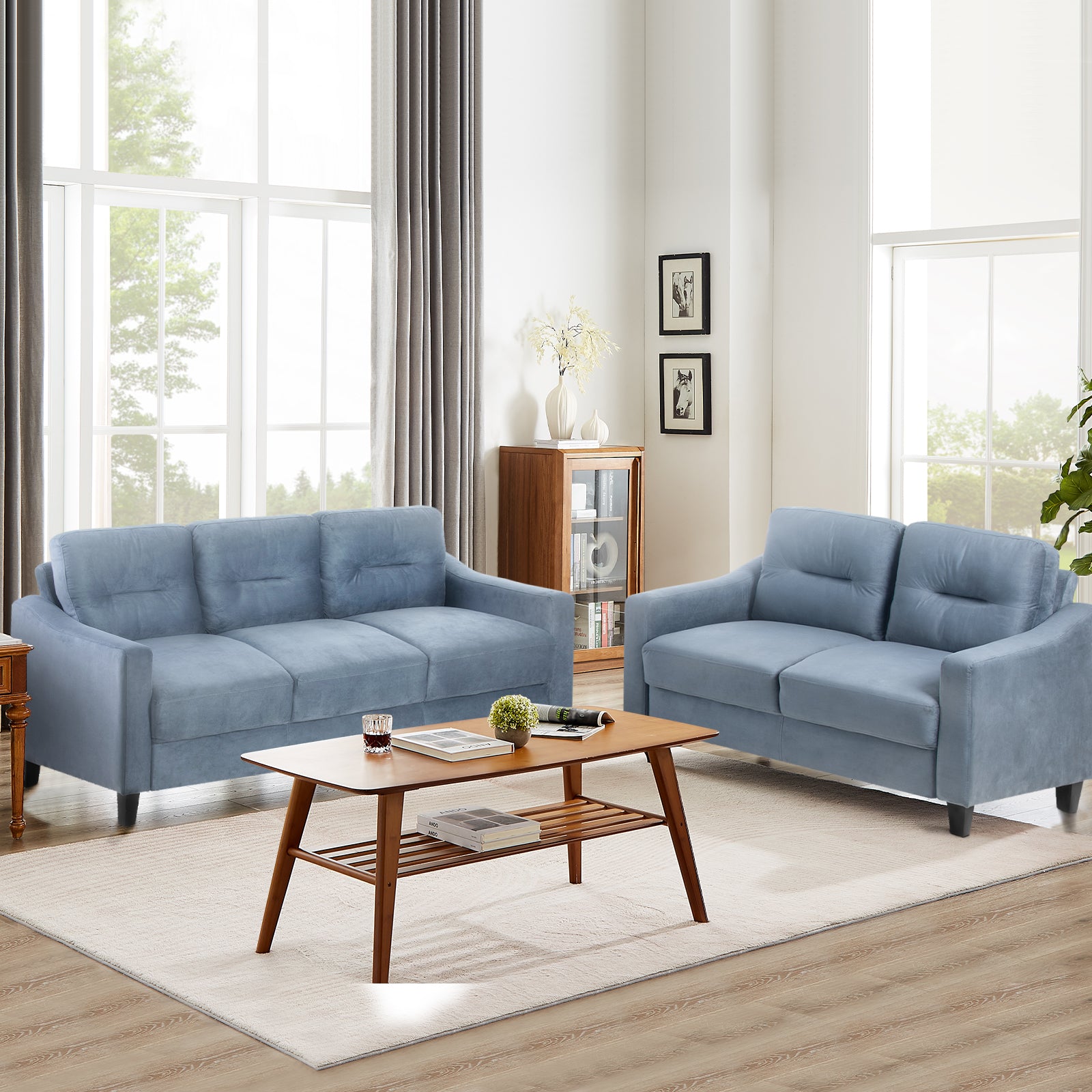 Gray Couch Comfortable Sectional Couches and Sofas for Living Room Office Small Space Chenille - LaTezza Online Shop