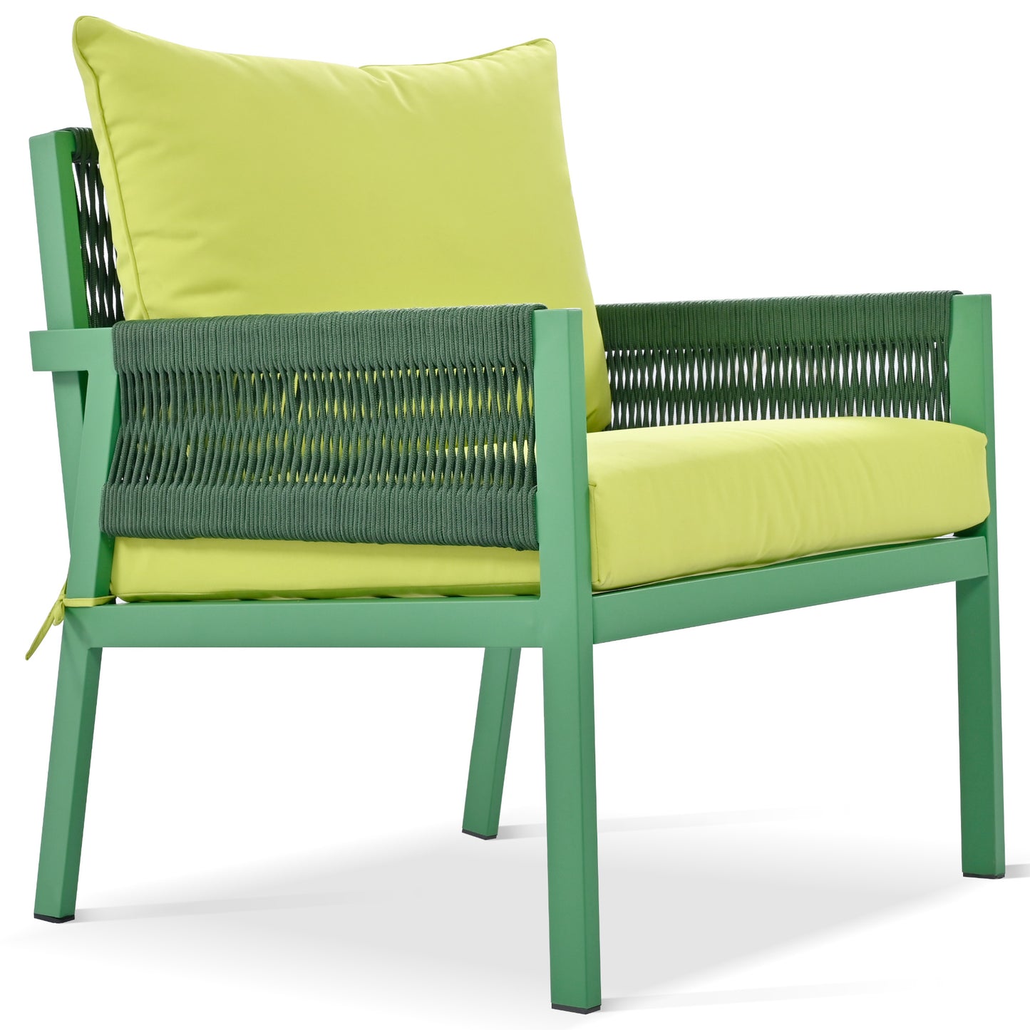 Outdoor Furniture with Tempered Glass Table,  Set Deep Seating with Thick Cushion  (Fluorescent Yellow & Green) - LaTezza Online Shop