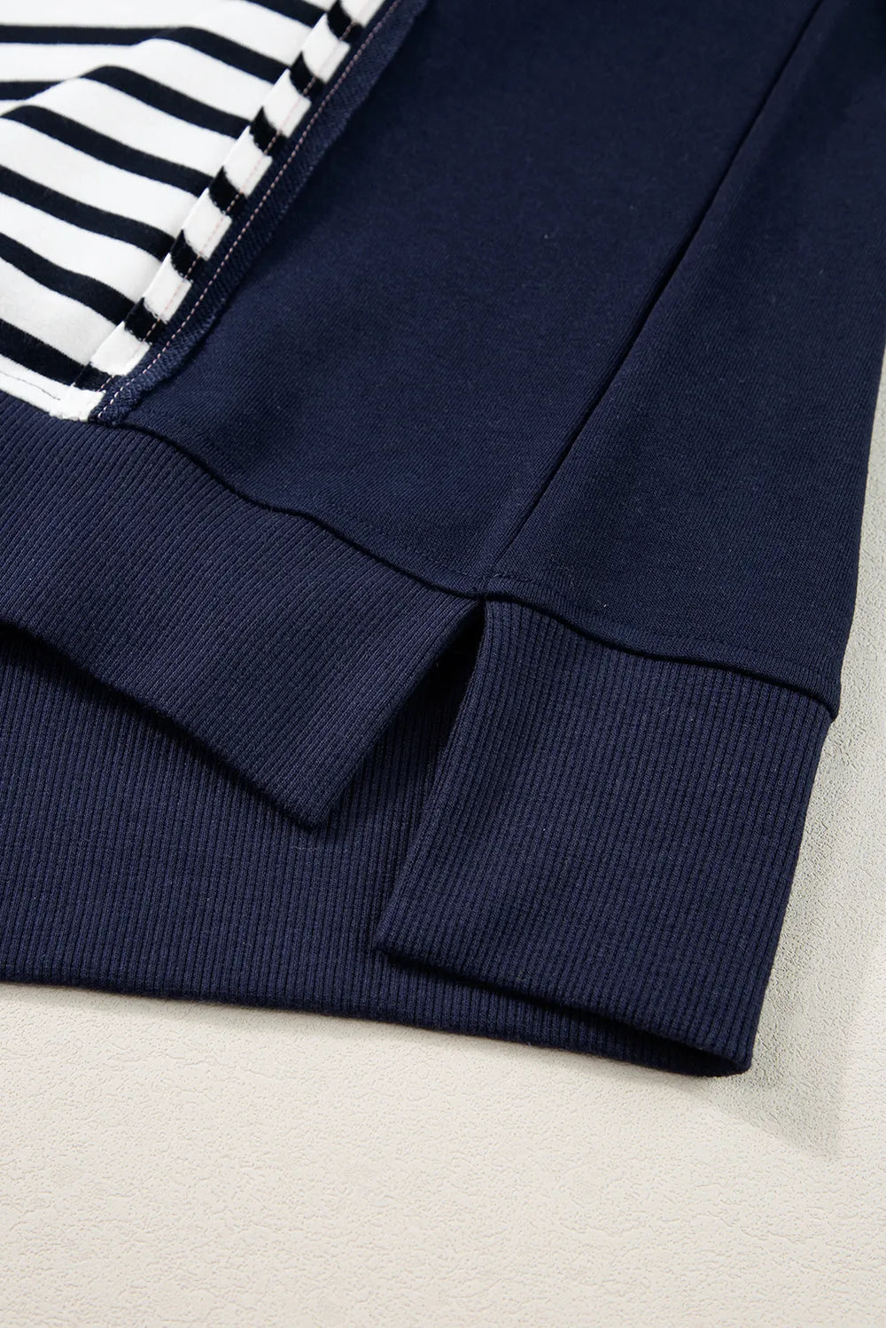 Exposed Seam Striped Long Sleeve Sweatshirt - LaTezza Online Shop