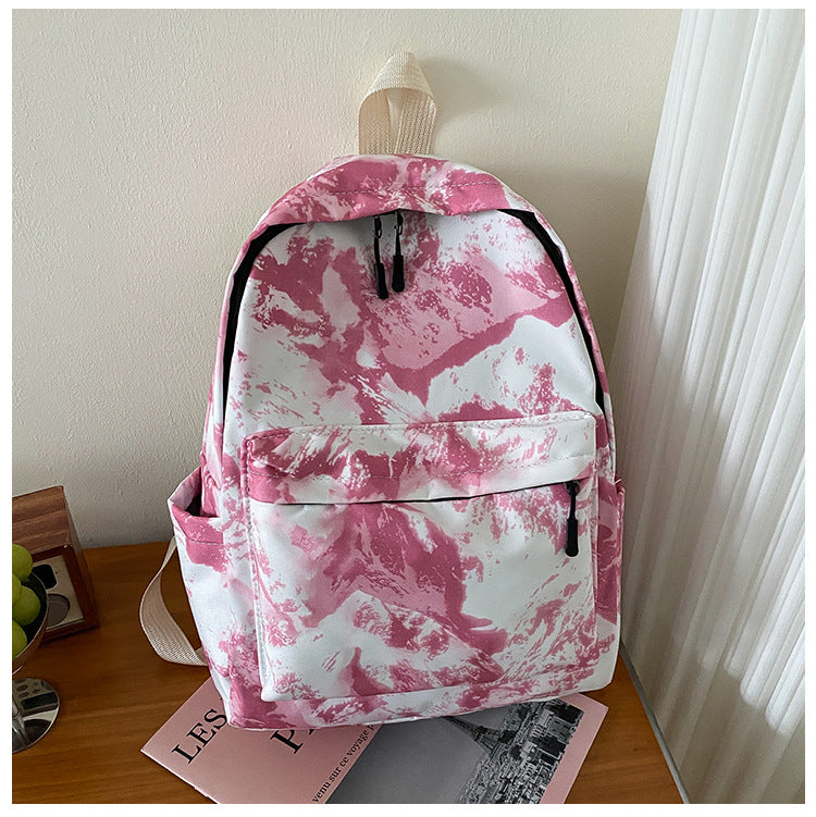 Student Schoolbag Women's Bag New Trendy Fashion Casual Backpack Western Style Simple Oil Painting Bag Travel Small Backpack - LaTezza Online Shop