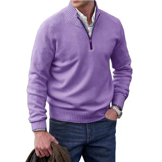 Men's Zipper Stand up Collar Sweater Wool Men's Warm Sweater - LaTezza Online Shop