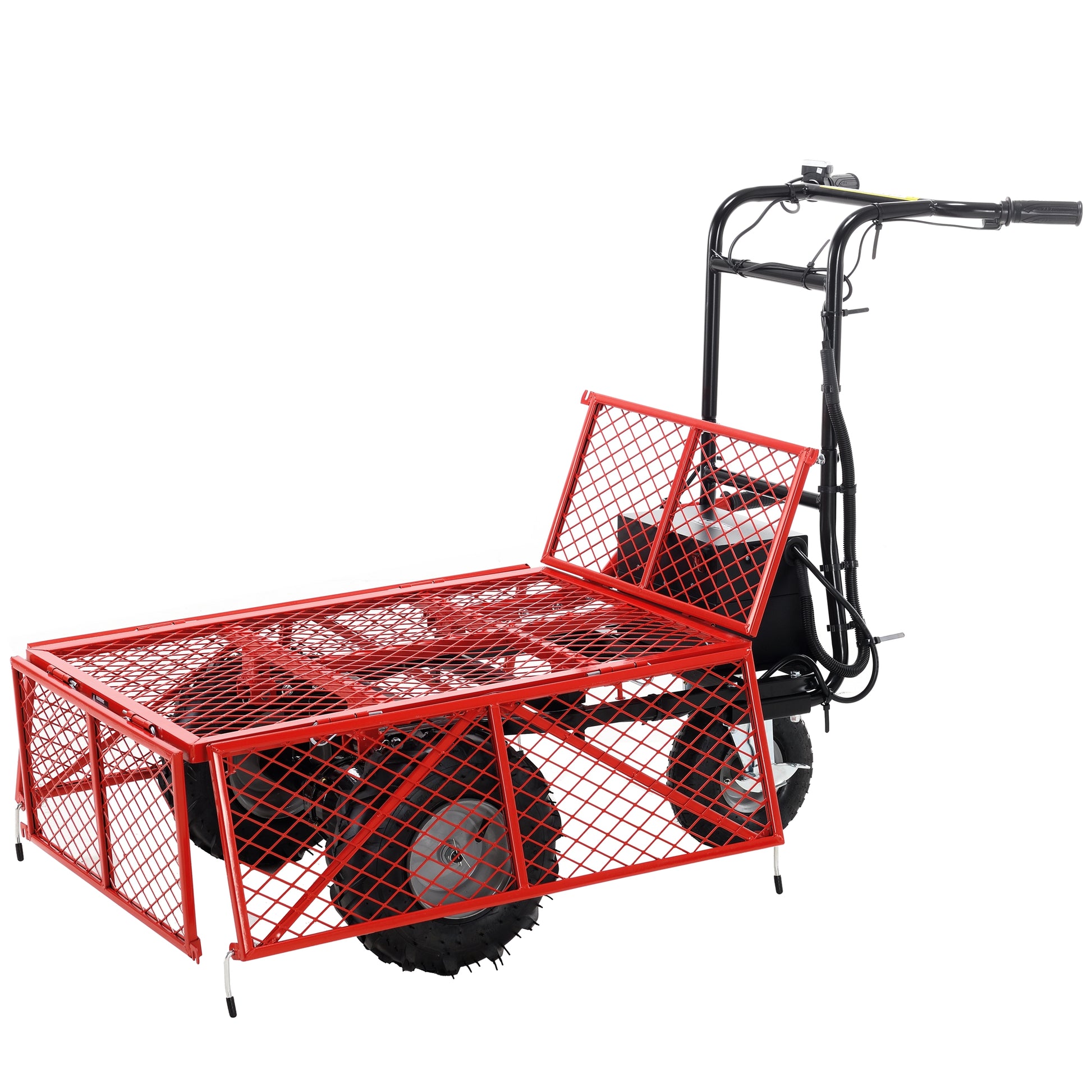 Wheelbarrow Utility Cart Electric Powered Cart 48V28Ah 500W Capacity 500lbs (230kg) Material Hauler 1000lbs Towing - LaTezza Online Shop