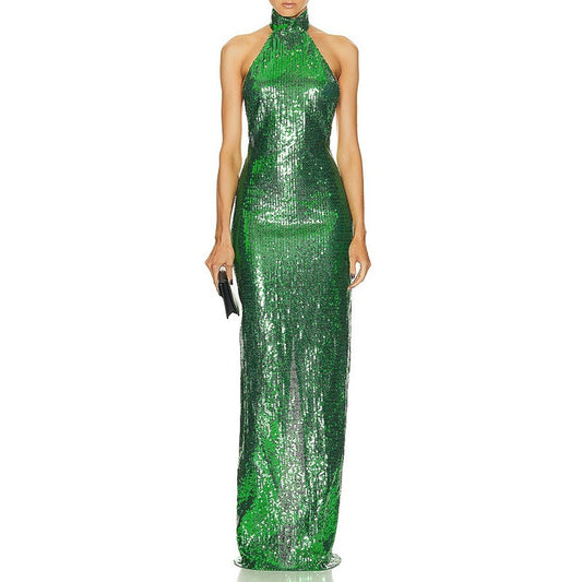 Solid color high waisted patchwork design for women's long dress - LaTezza Online Shop