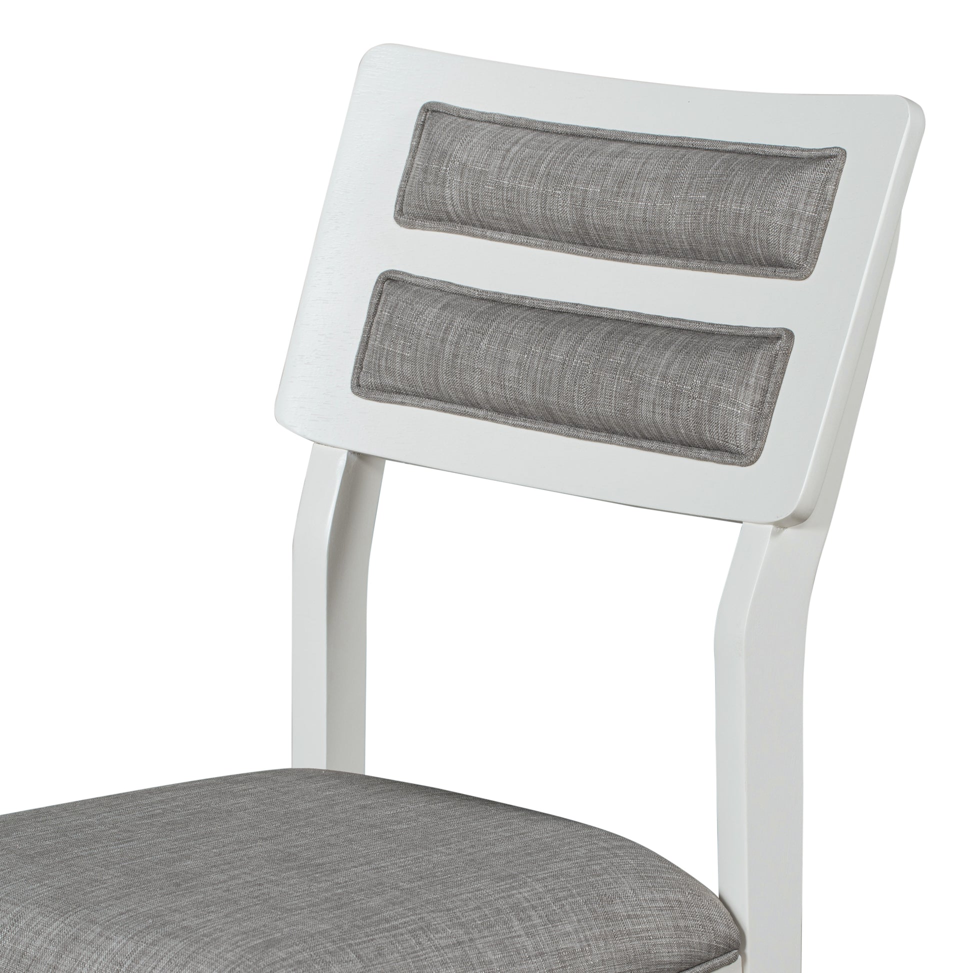 TREXM Classic and Traditional Style 6 - Piece Dining Set, Includes Dining Table  4 Upholstered Chairs & Bench (White+Gray) - LaTezza Online Shop