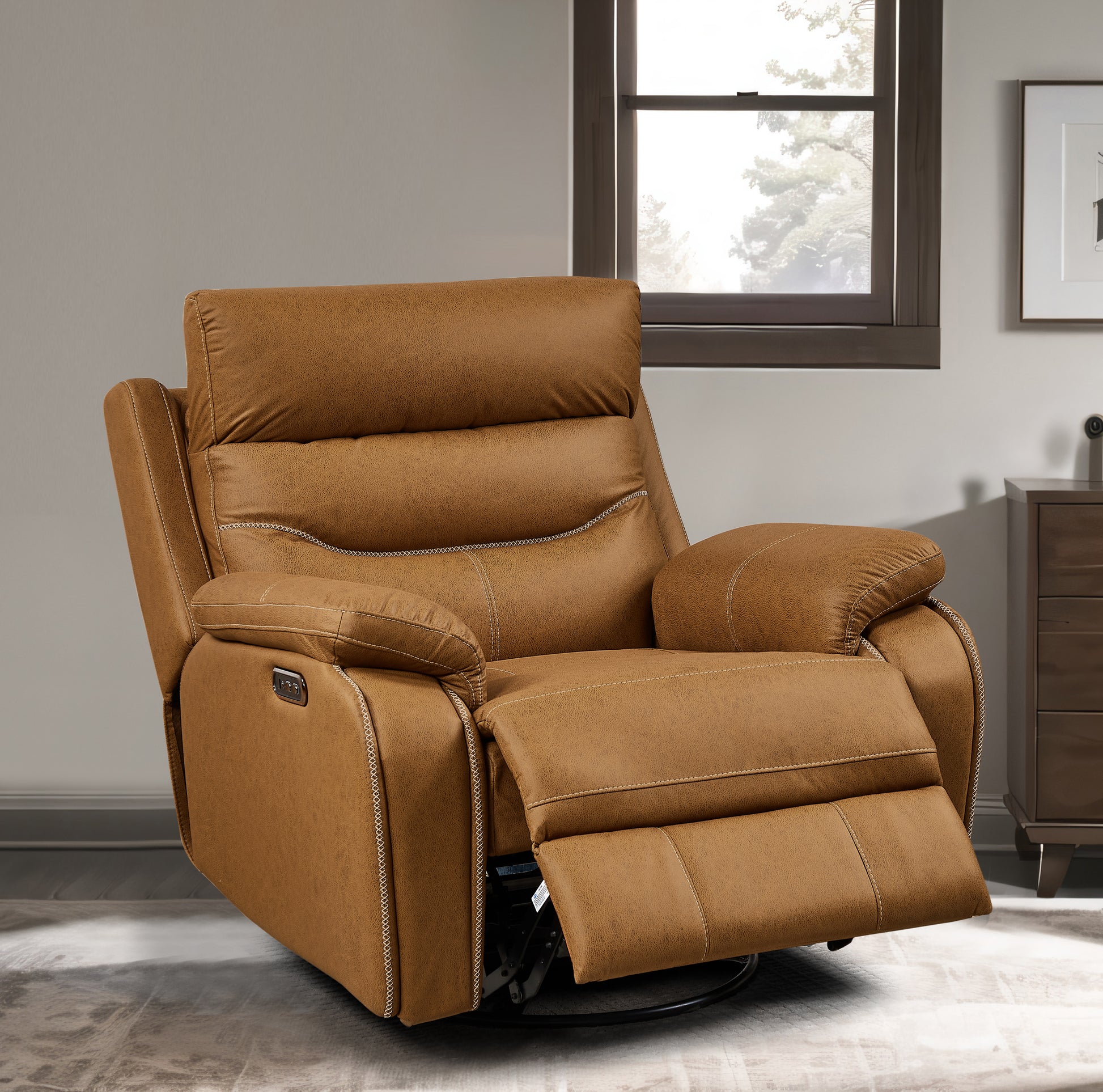 Liyasi Dual OKIN Motor Rocking and 240 Degree Swivel Single Sofa Seat recliner Chair Infinite Position - LaTezza Online Shop