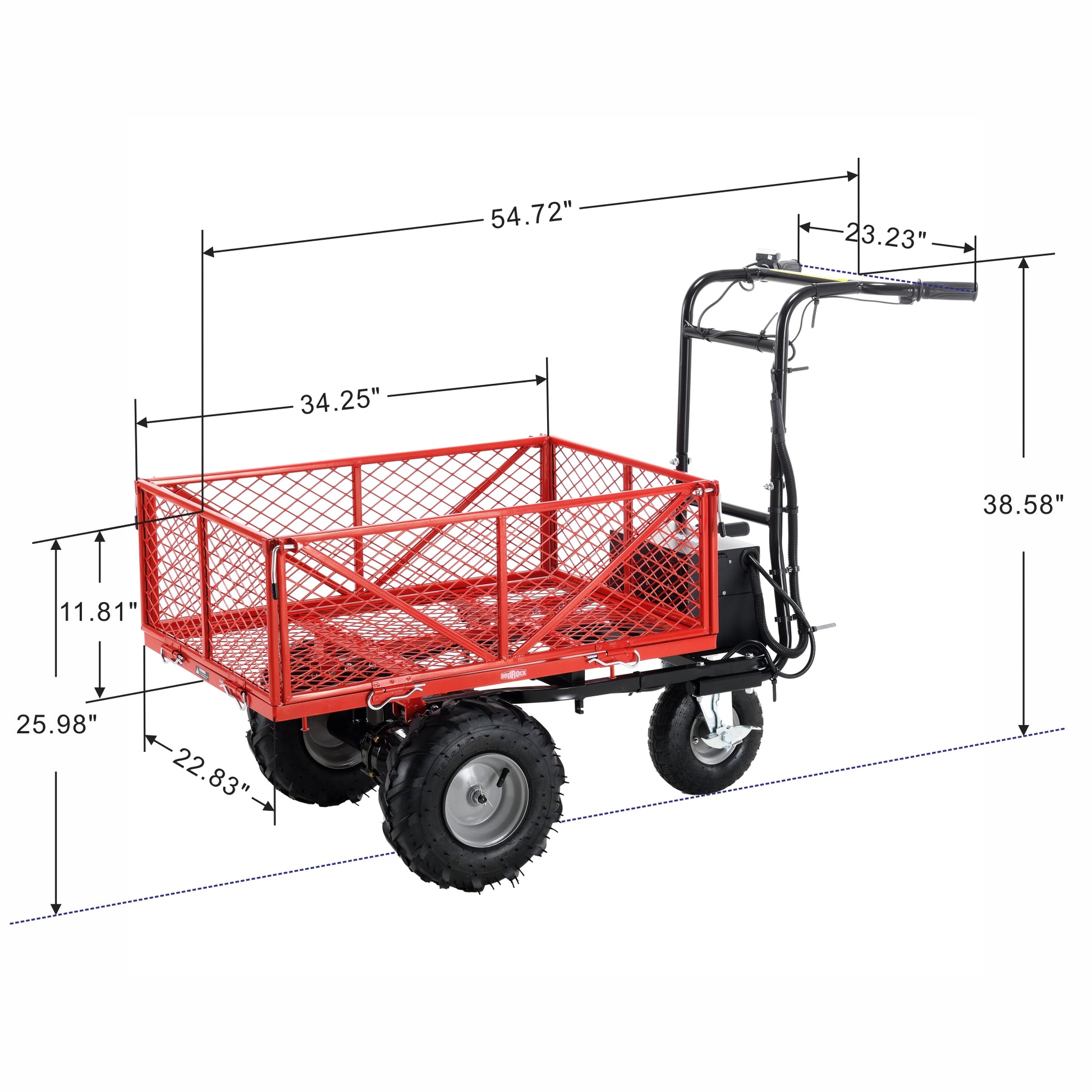Wheelbarrow Utility Cart Electric Powered Cart 48V28Ah 500W Capacity 500lbs (230kg) Material Hauler 1000lbs Towing - LaTezza Online Shop