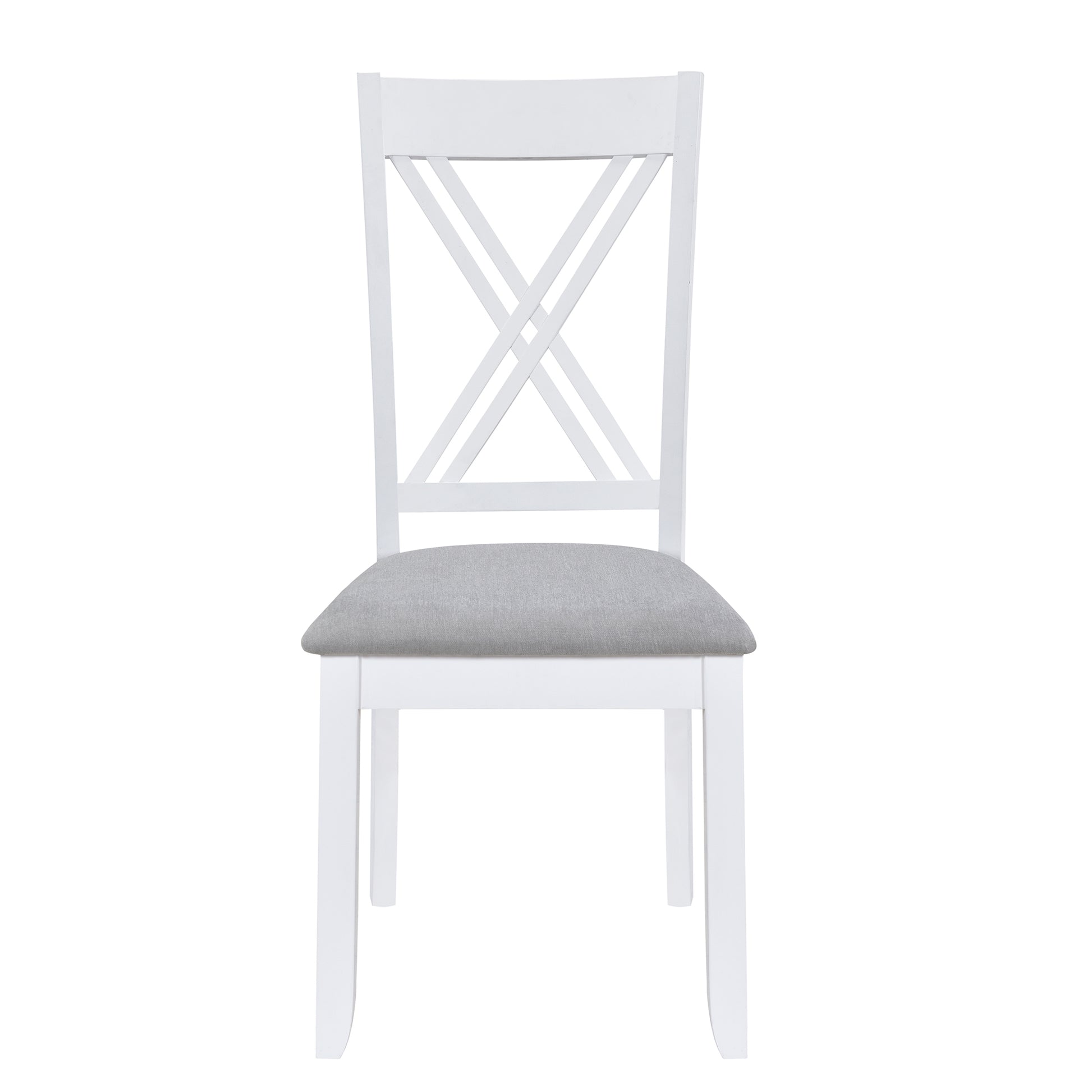 TOPMAX Rustic Minimalist Wood 5-Piece Dining Table Set with 4 X-Back Chairs for Small Places  White - LaTezza Online Shop