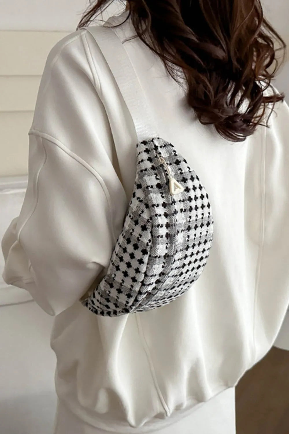 Strap Crossbody Bag Plaid Wide - LaTezza Online Shop