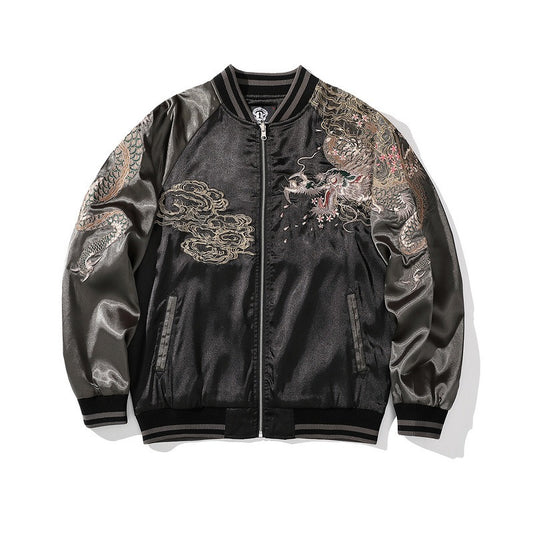 Heavy industry embroidery men's cotton coat four mythical beasts and dragon embroidered cotton coat personality - LaTezza Online Shop
