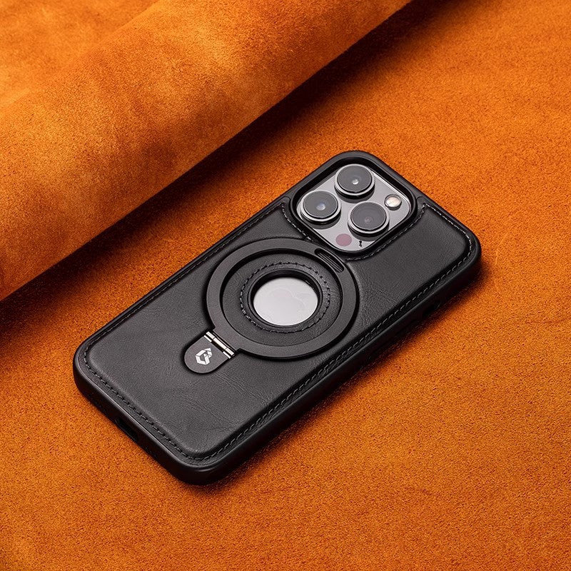 Suitable for Apple 16Promax phone case leather magnetic bracket iPhone 15 anti drop protective case - LaTezza Online Shop