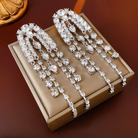Water droplet shaped tassel earrings fashion Jewelry luxury earrings - LaTezza Online Shop