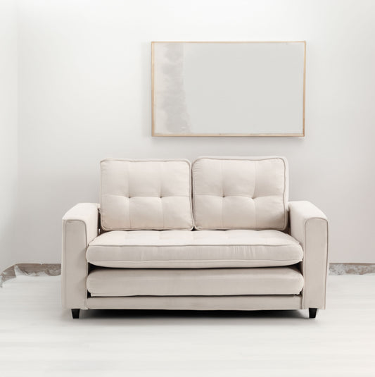3 Fold Sofa Convertible Futon Couch sleeper sofabed Space saving loveseat Dark Gray & Light Gray & Beige - LaTezza Online Shop