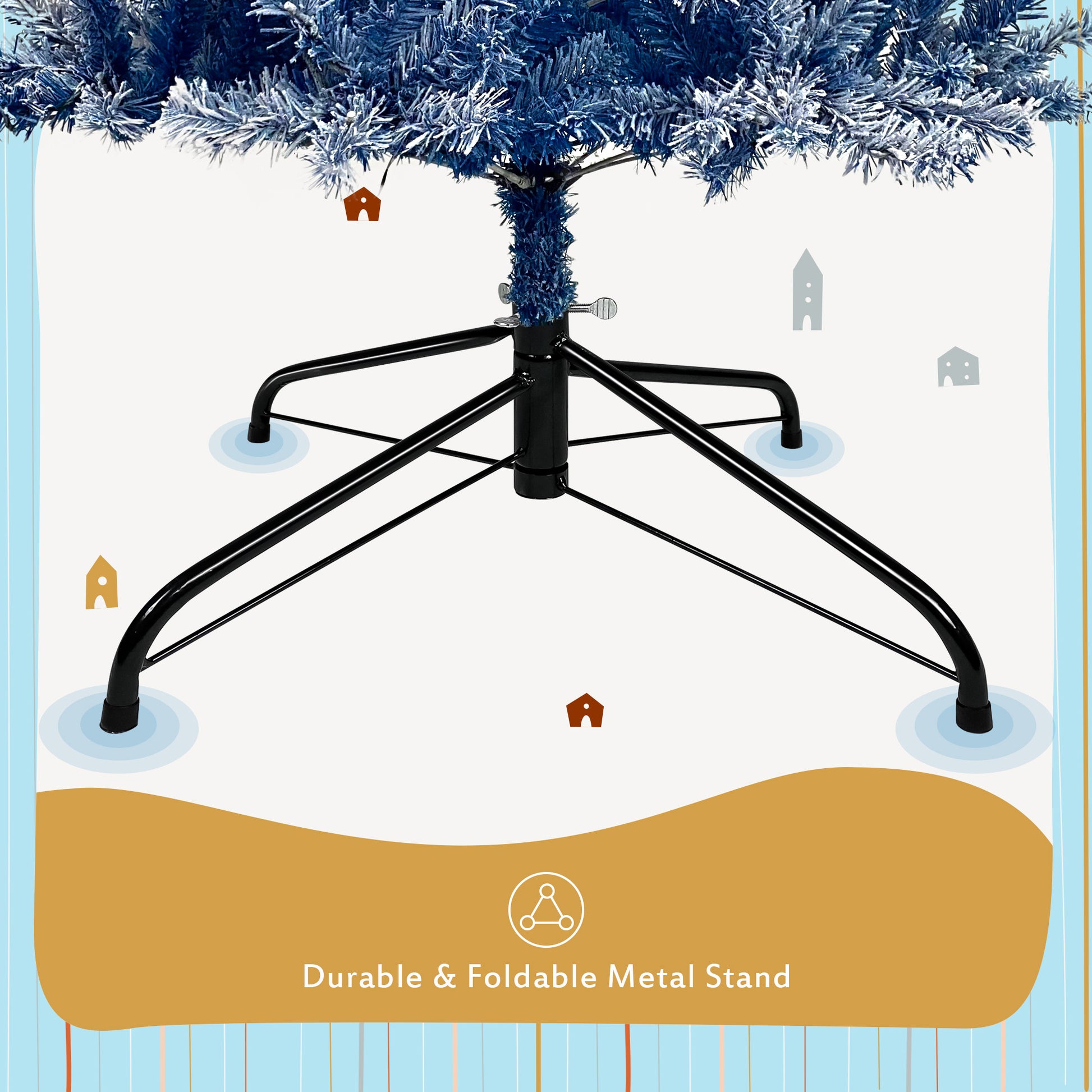 6FT pre ignited hinge chain artificial fir Christmas tree with snowflake - LaTezza Online Shop