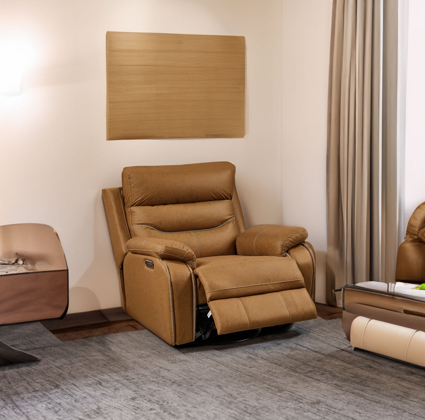 Liyasi Dual OKIN Motor Rocking and 240 Degree Swivel Single Sofa Seat recliner Chair Infinite Position - LaTezza Online Shop