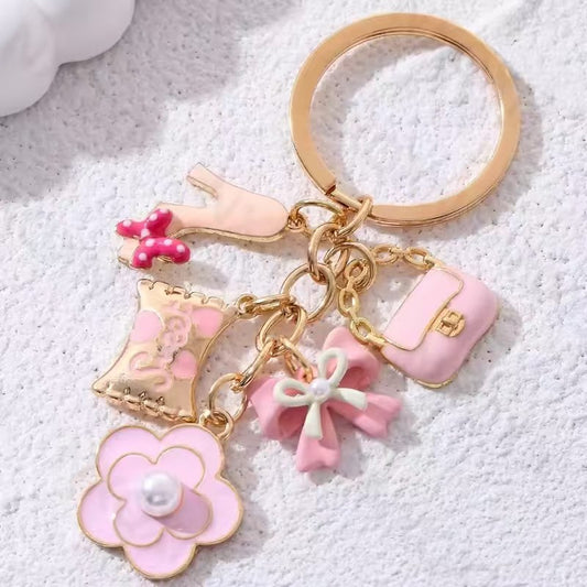 With Letters Heart Shape Bag Key Ring Pendant Bow - LaTezza Online Shop