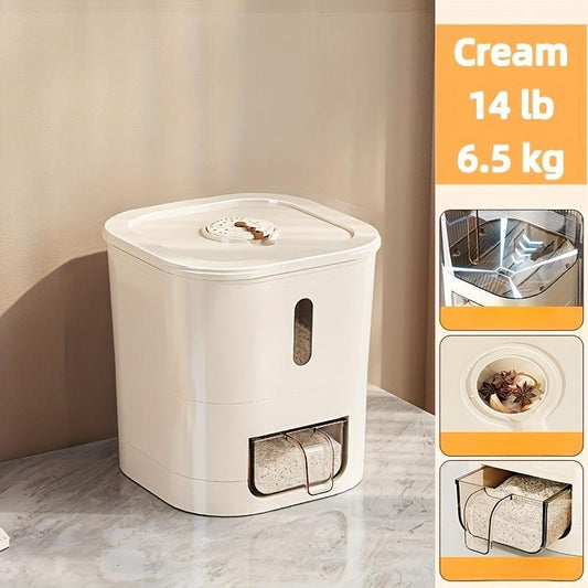 Automatic Rice Dispenser With Cup, Large Capacity Moisture-proof And Insect-proof Sealed Rice Storage Container