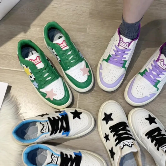 Contrast Star Round Toe Athletic Sneakers - LaTezza Online Shop