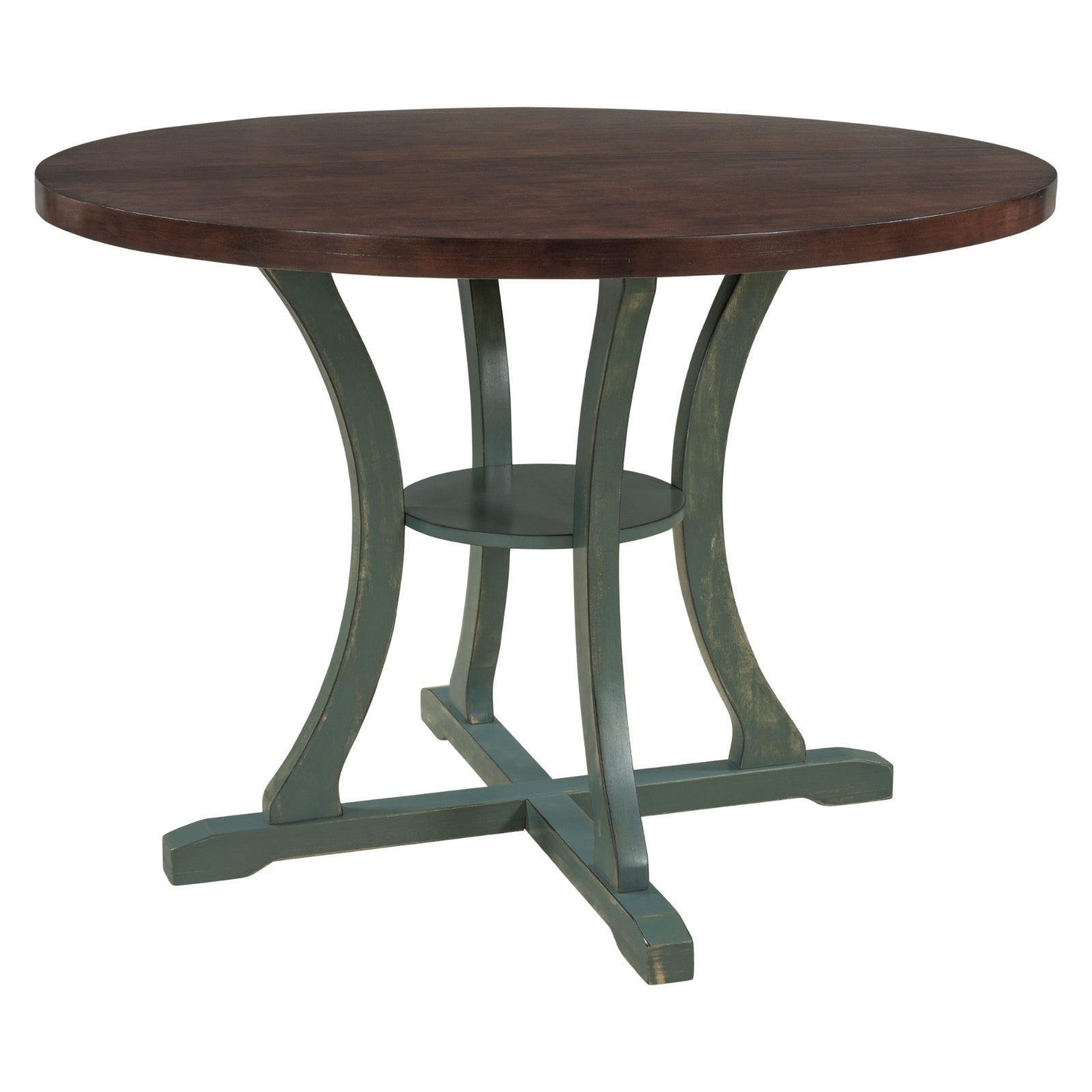 TREXM 5-Piece Round Dining Set With Fabric Chairs & Special-shaped Legs - LaTezza Online Shop