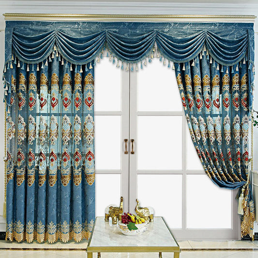 Modern Style Living Room European Hollow Embroidery Curtains 2-piece Set - LaTezza Online Shop