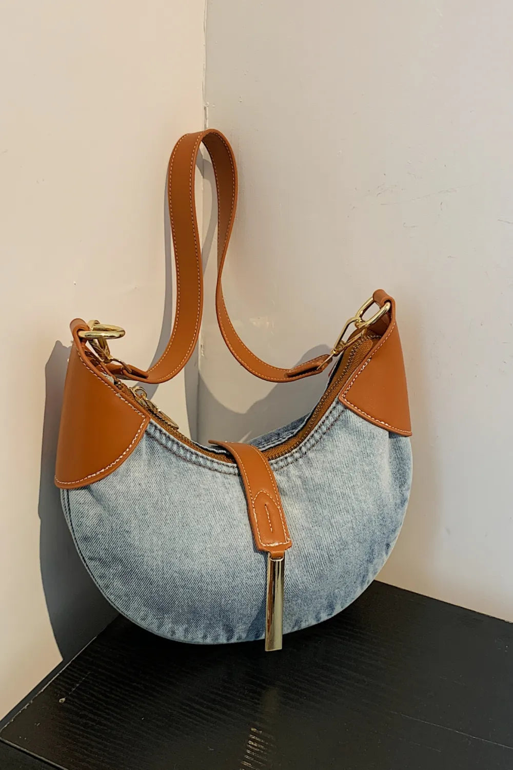 Contrast Denim Shoulder Bag - LaTezza Online Shop