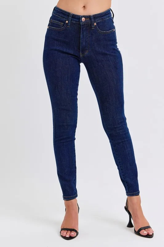 Skinny Jeans Judy Blue Full Size Mid Rise Tummy Control Classic Skinny Jeans Plus Size - LaTezza Online Shop