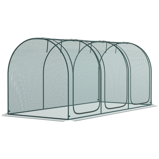 Outsunny 9' X 4' Crop Cage, Plant Protection Tent With Three Zippered Doors, Storage Bag And 6 Groun - LaTezza Online Shop