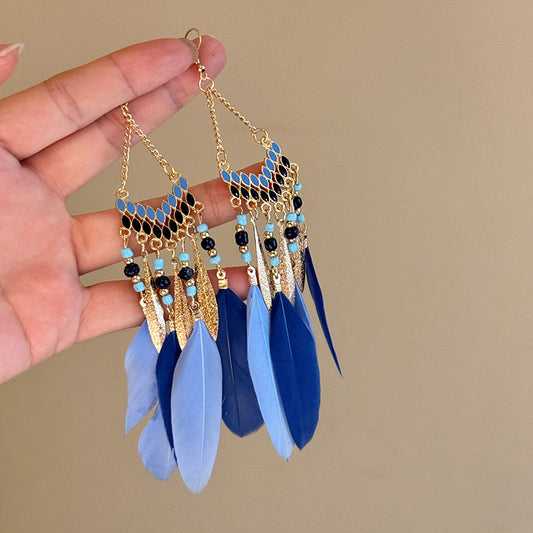 Alloy Rice Bead Dangle Earrings - LaTezza Online Shop
