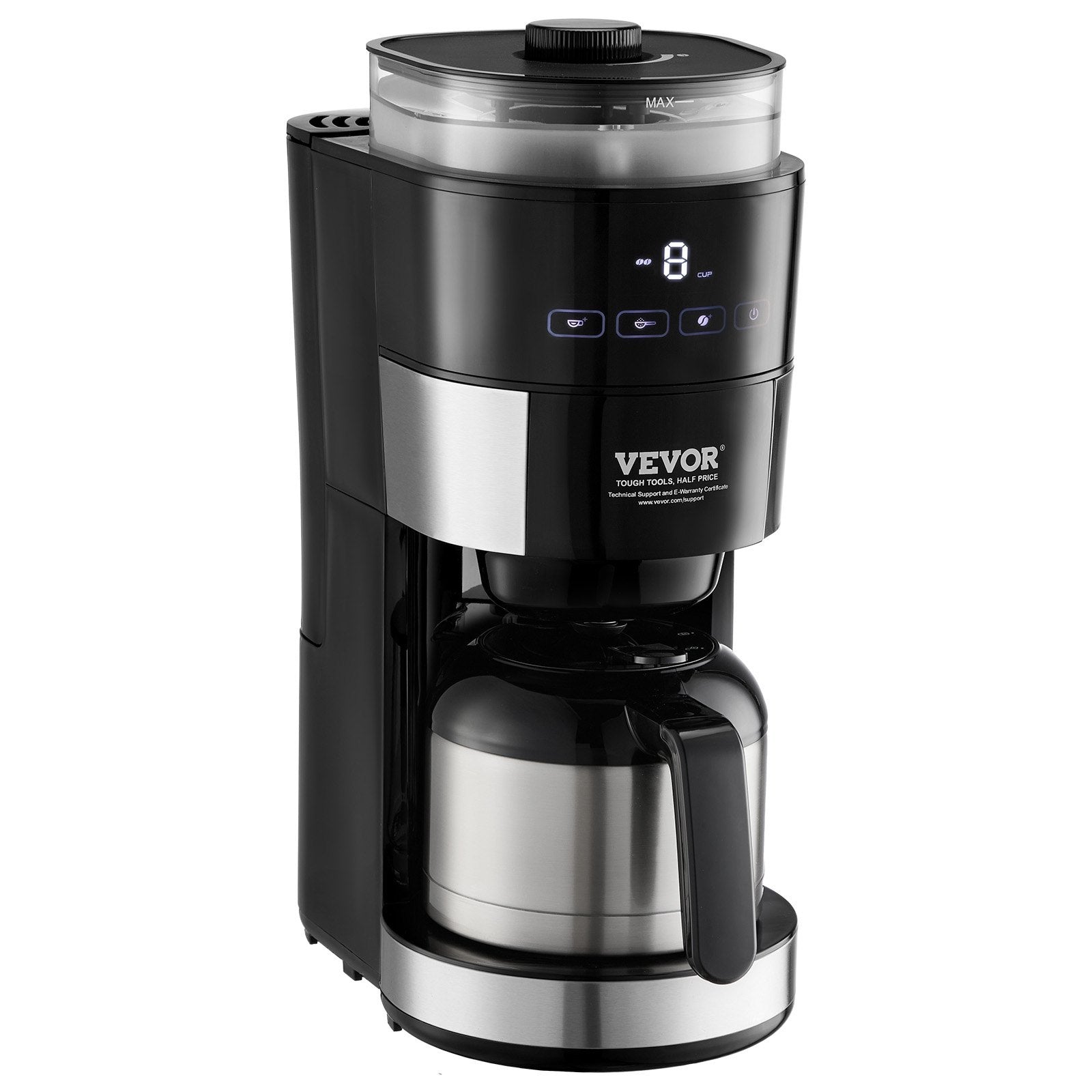 VEVOR 8-Cup Coffee Maker Drip Coffee Machine With 3 Brew Strength Control - LaTezza Online Shop