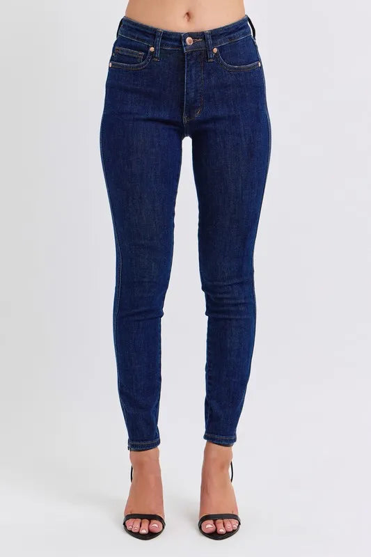 Skinny Jeans Judy Blue Full Size Mid Rise Tummy Control Classic Skinny Jeans Plus Size - LaTezza Online Shop