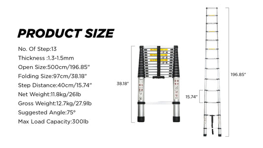 Aluminum Telescoping Ladder For Outdoor Work