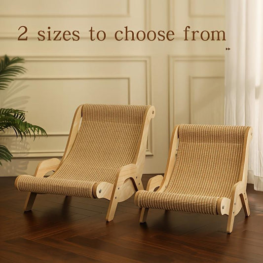 2-in-1 Cat Hammock And Scratching Post Durable Linen Rope Pet Chair 