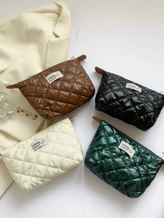 Solid Quilted Clutch with Zipper - LaTezza Online Shop