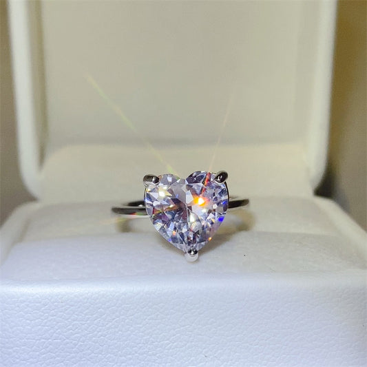 5 Carat 925 S.S. Moissanite Heart Shape Ring - LaTezza Online Shop