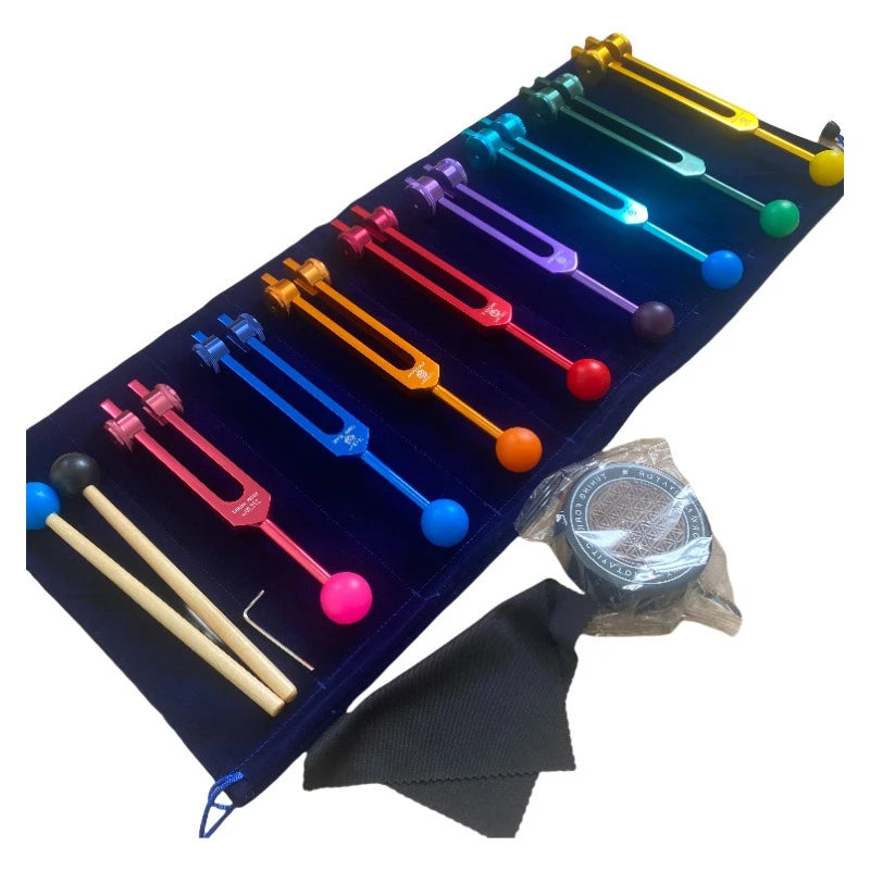 Aluminum Alloy Tuning Fork Eight-piece Set 126.22hz Sound Therapy Tuning Fork 172.06hz Meditation Healing Percussion Instruments
