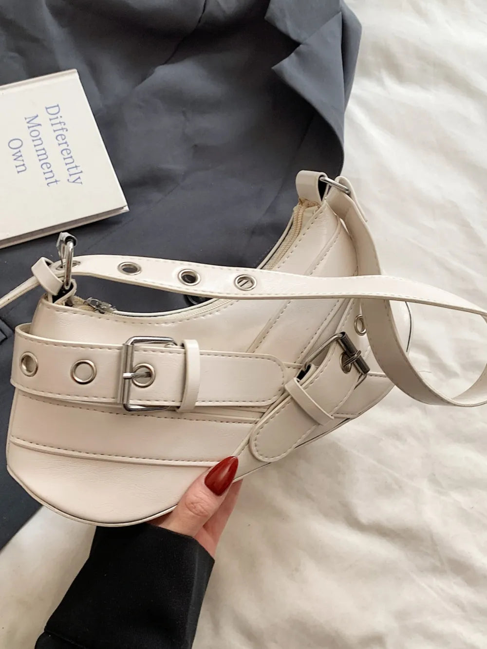 PU Leather Buckle Shoulder Bag - LaTezza Online Shop
