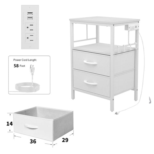 Bedside Table With Charging - LaTezza Online Shop