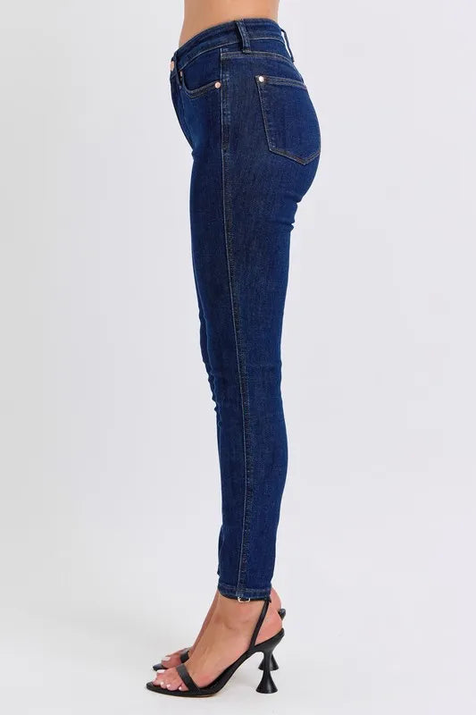 Skinny Jeans Judy Blue Full Size Mid Rise Tummy Control Classic Skinny Jeans Plus Size - LaTezza Online Shop