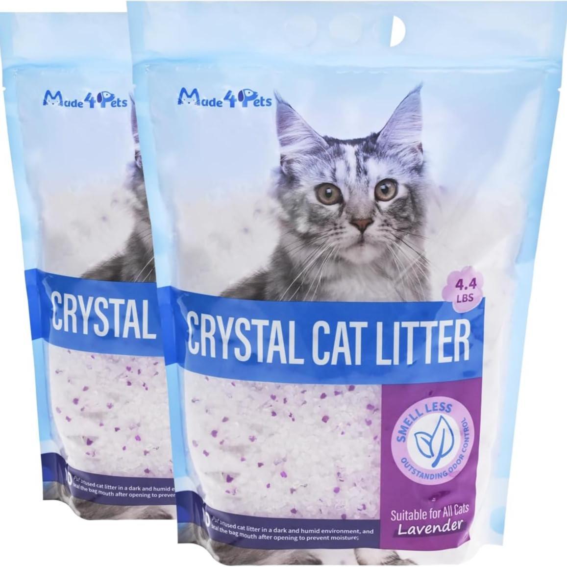 Crystal Cat Litter For Pets No Caking Odor Control Light Weight Low Dust